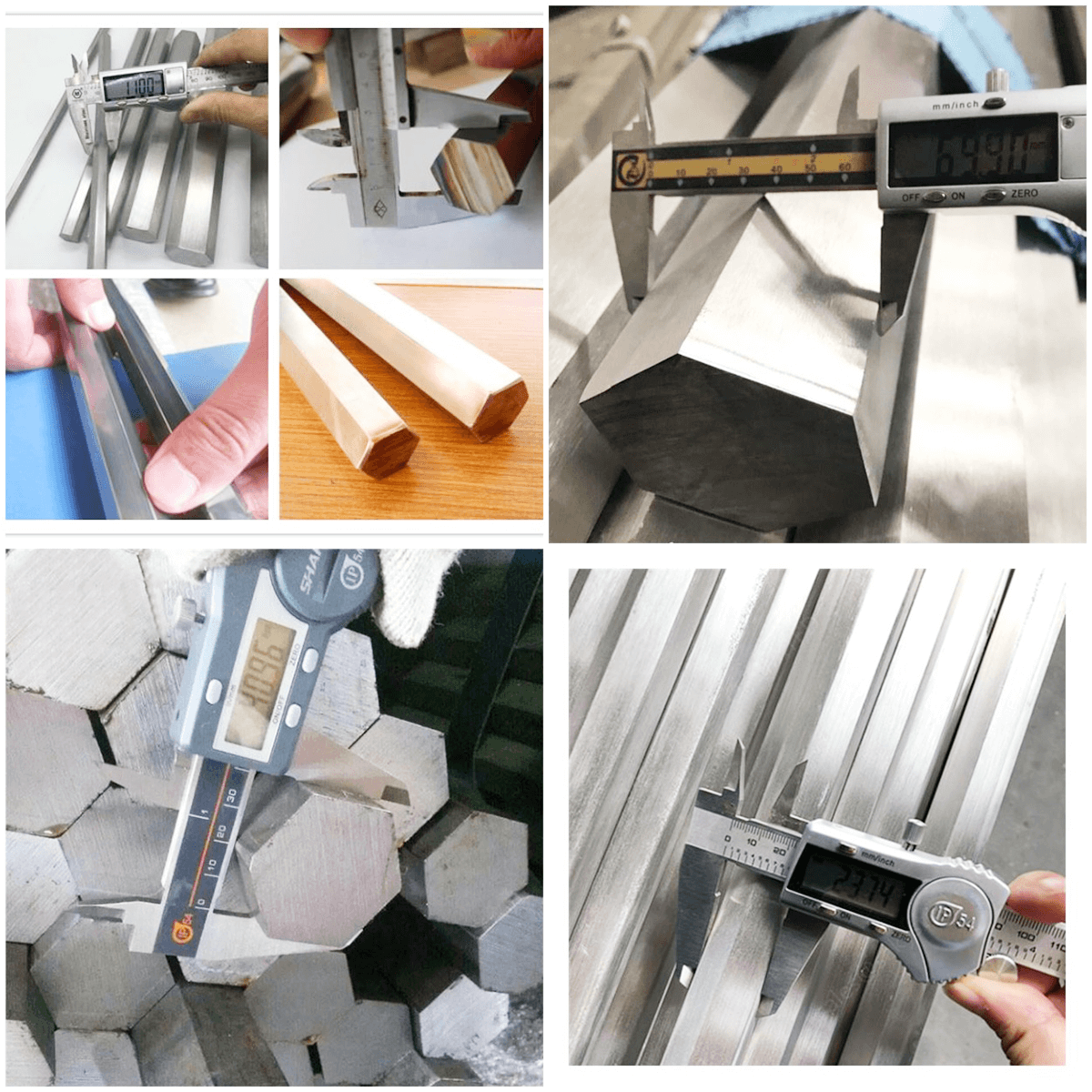 Detailed view of cold finished aluminum hex bar surface and precise geometric edges