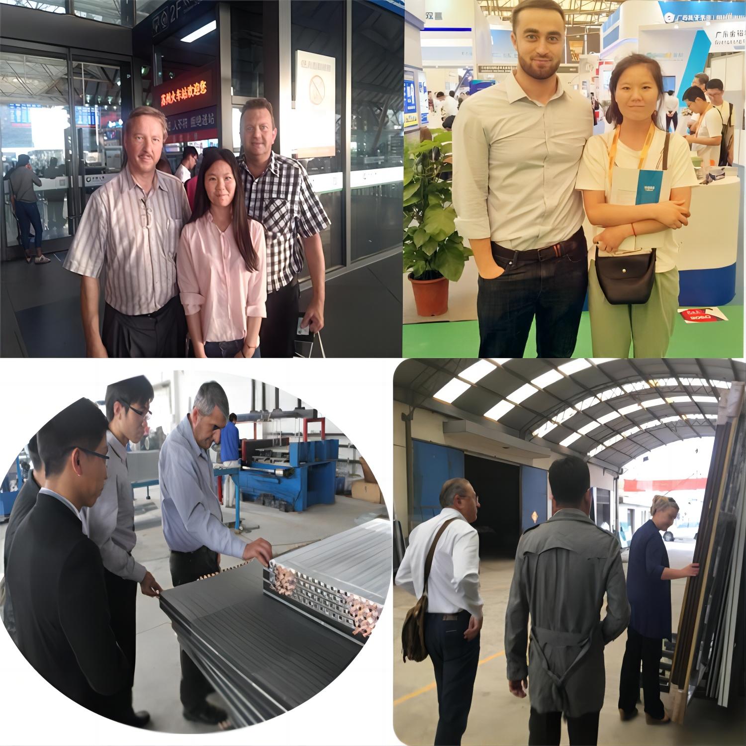 Clients visiting our aluminum extrusion and inspection facility for quality verification